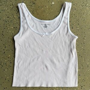 Brandy Melville Cream Ribbed Tank Top